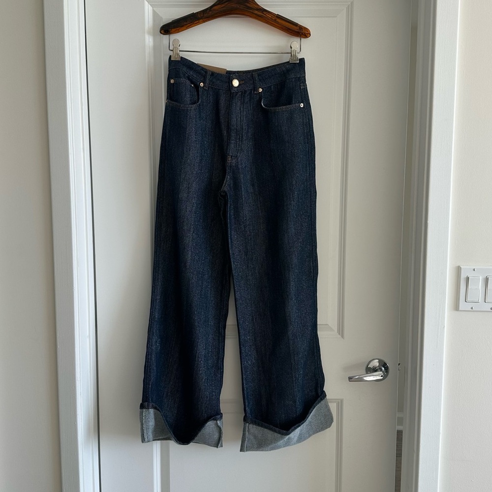 Farm Rio DENIM SHINE WIDE LEG PANTS - Picture 7 of 12